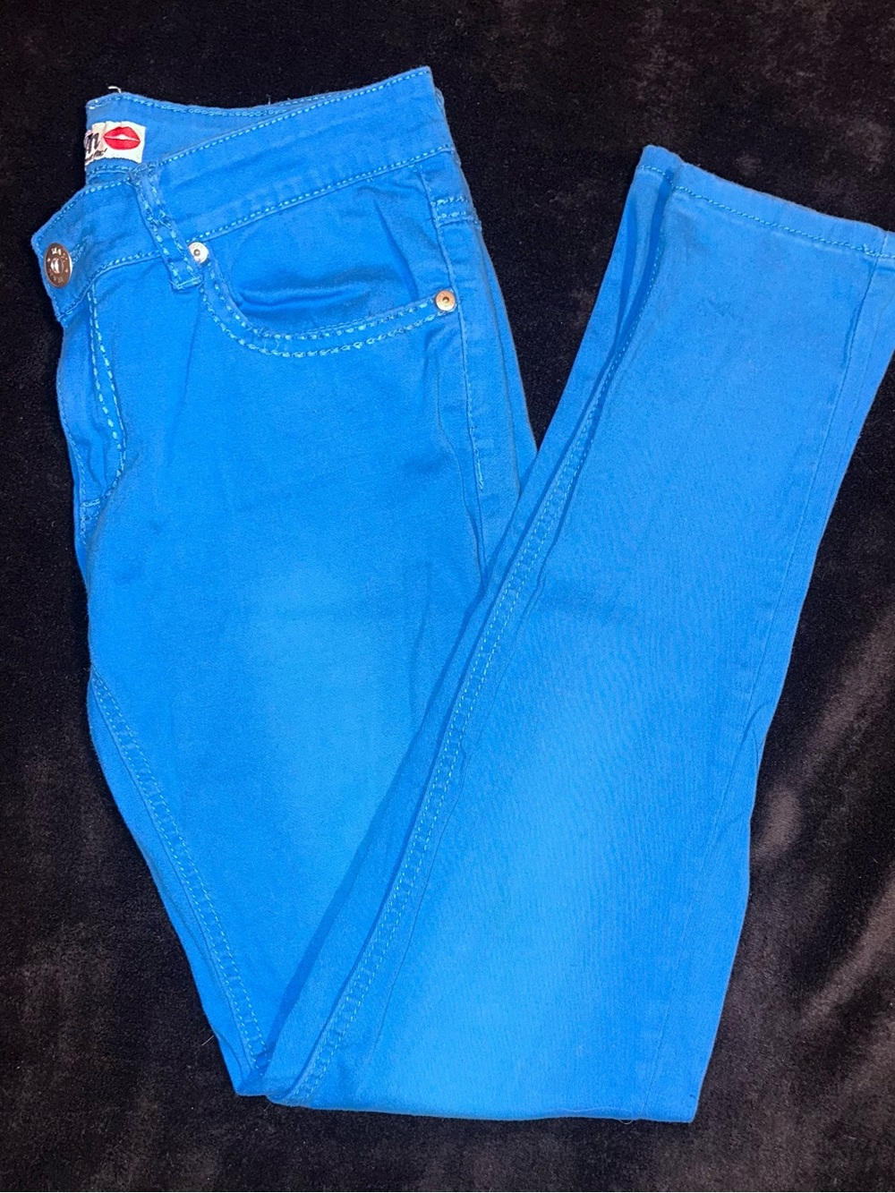 What About Me WAM Bright Blue Skinny Jeans Women’s Size 7/8 Stretch